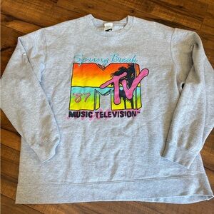 Classic MTV Logo Spring Break 87' Sweatshirt Gray size XL